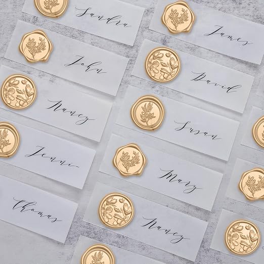 UNIQOOO Wax Seal Stickers - (3 Designs in 1 Pack) Wedding Invitation Envelope Seal Stickers, 60 Pcs Self-Adhesive Stickers, Perfect for Invitation, Christmas, Gift Wrapping (Light Gold)