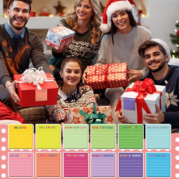 Yinder 24 Pcs Inspirational Sticky Notes Thank You Gift Motivational Sticky Note Pad Employee Appreciation Gift Bulk for Staff Coworker Teacher Nurse Office Groups 3 x 3'' (Motivational,Dark Color)