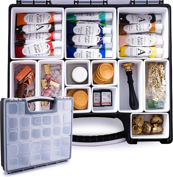 HOPPLER Organizer For Beads, Bolts, Screws, Wax Seal Kit Tools, Craft Supplies, Fishing Tackle, And More. Great Hardware Organizer For Bead Storage And Wax Sealing Supplies To Help Stay Creative.