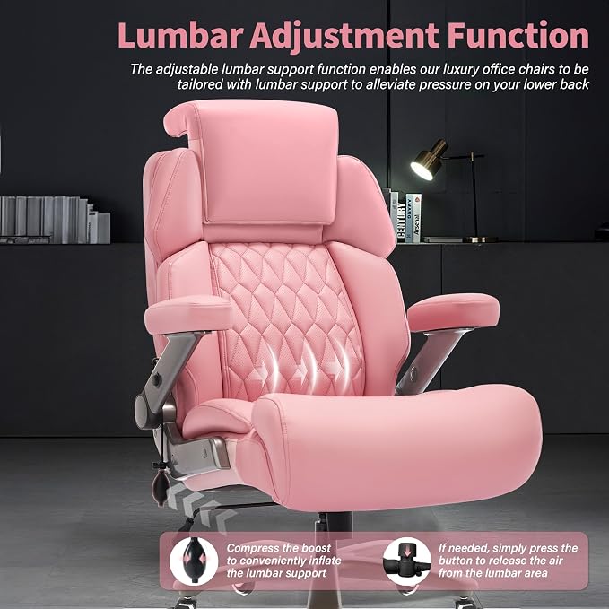 Big and Tall Office Chair 700lbs, Ergonomic High Back Computer Desk Chair | Adjustable Headrest&Lumbar Support, 3D Flip Arms, Large Wheels, Heavy Duty Metal Base, Thick Padded Wide Seat Executive Chair