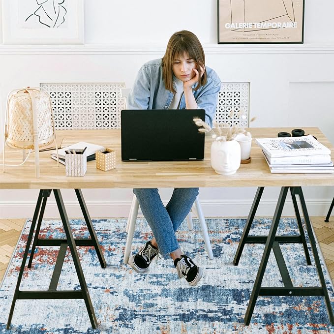 Office Chair Mat for Hardwood Floor, 72"x48" Easy Glide Computer Chair Mat Protector for Rolling Chair Under Desk Rug Nonslip Backing, Machine Wash