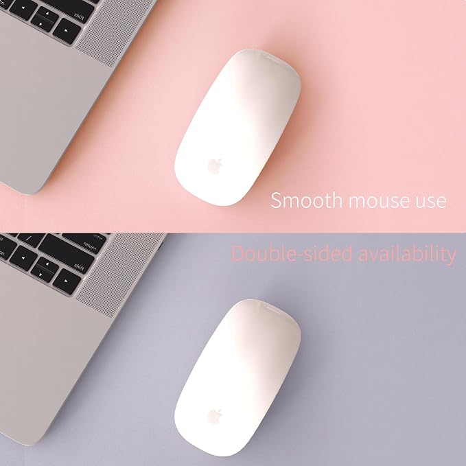 RENMTURE Double-Sided Two-Tone Faux Leather Desk mat Desktop Organization and Accessories Home and Office Large Mouse pad Game and Work (Pink/Gray, 23.6" x 13.7")