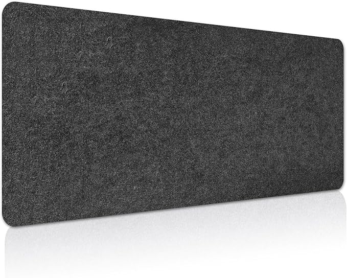 Large Felt Desk mat 36x12 inches, with Non-Slip Full Desk Mouse Pad,Office Computer Desk Mat for Keyboard,Felt Desk Mat for Desk Pad Protector (Dark Gray)