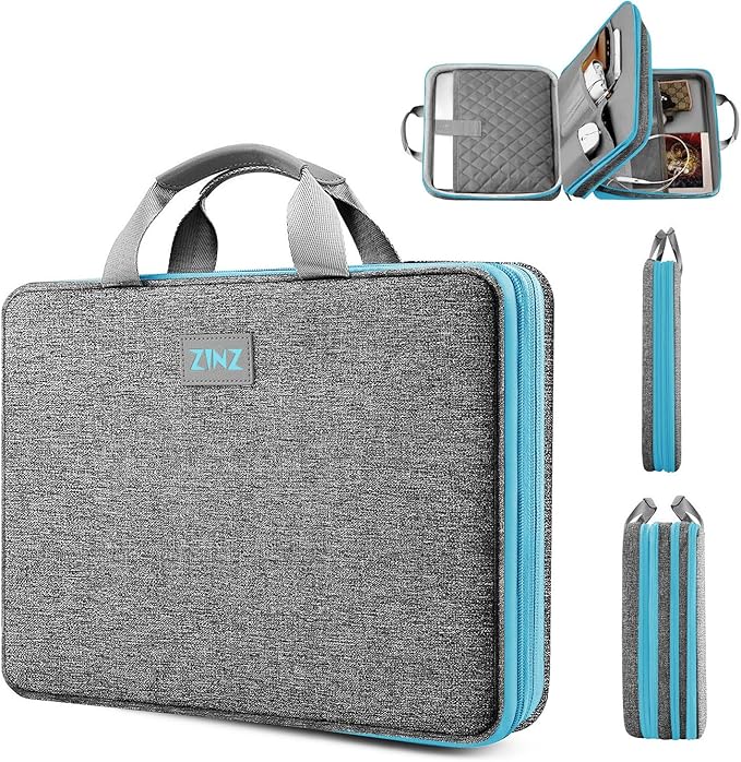 ZINZ Slim Expandable Laptop Case 15.6 Inch Sleeve Upgraded Protective Durable Recycled Carrying Case Compatible with MacBook 15" & 16" and Most 15" 15.6" 16" Notebook,DG01BL01