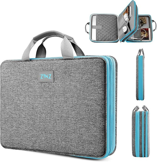 ZINZ Slim Expandable Laptop Case 15.6 Inch Sleeve Upgraded Protective Durable Recycled Carrying Case Compatible with MacBook 15" & 16" and Most 15" 15.6" 16" Notebook,DG01BL01