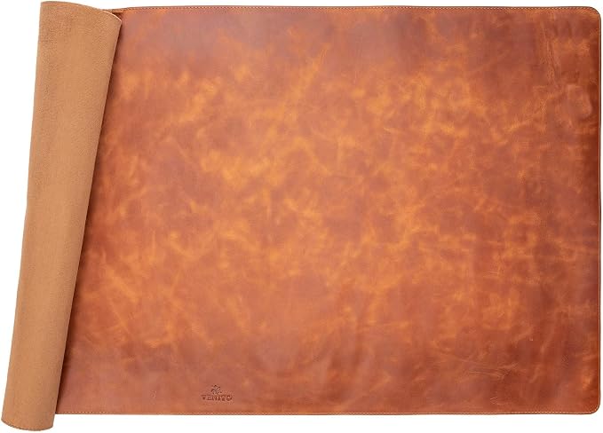Venito Premium Leather Desk Mat (36 X 19 inch) - Large Mouse Mat for Home Office Accessories (Antique Brown)*
