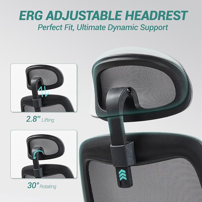 Big and Tall Office Chair 750lbs, Heavy Duty Ergonomic Mesh Desk Chair, 500+lbs Capacity, Extra Wide Seat, High Back Executive Computer Chair for Heavy People, Grey