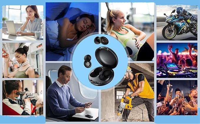 Ear Plugs for Sleeping Noise Cancelling Silicone Earplugs with 8 Ear Cap Carry Case Hear Protection Comfy Reusable for Snoring Sensitive Travel Work Study Focus Loud Concerts Events DJs Hunt Shoot