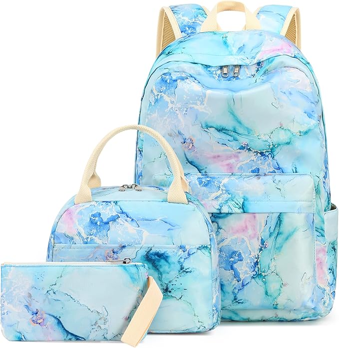 LEDAOU Backpack for Girls School Bag Kids Bookbag Teen Backpack Set Daypack with Lunch Bag and Pencil Case | Kids