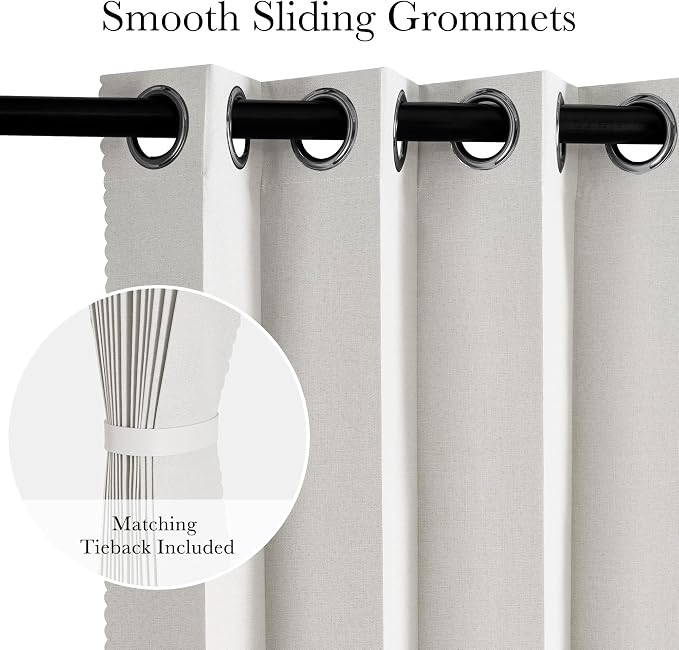 RYB HOME Accordion Style Room Divider Curtain-100% Blackout Folding Accordion Curtain for Sliding Glass Door/Bedroom, Privacy Assurd Living Room/Office Drape 1 Panel with Tieback, W100 x L108, Beige