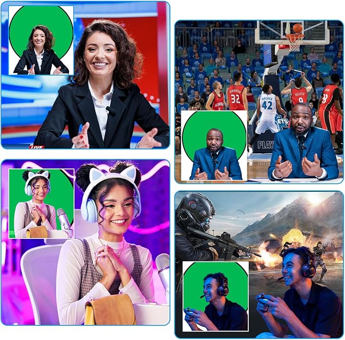 Portable Green Screen Chair with Stand 57 inch Double Sided Chroma Key Backdrop for Zoom/Streaming, Foldable Green Background for Photography, Video Chats, Gaming & Meetings