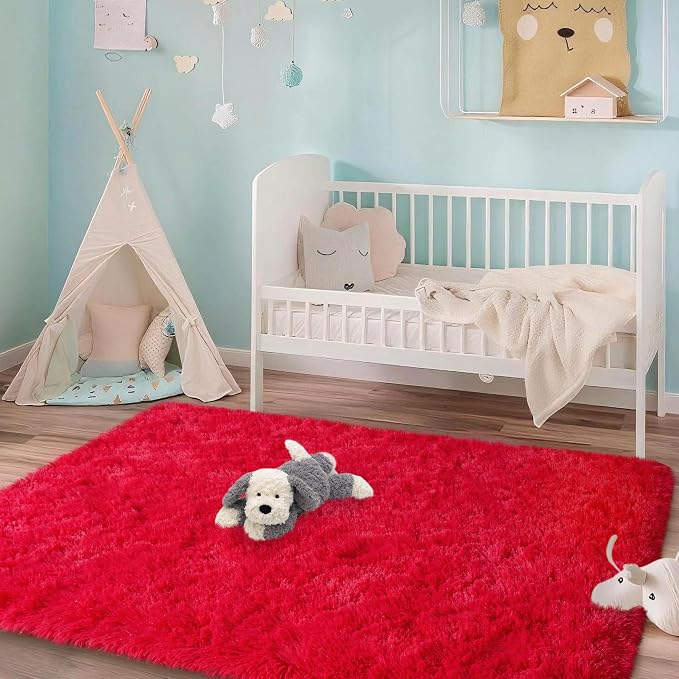 Mugorn Small Soft Shag Rugs for Bedroom, 3x5 Fluffy Area Rugs for Living Room
