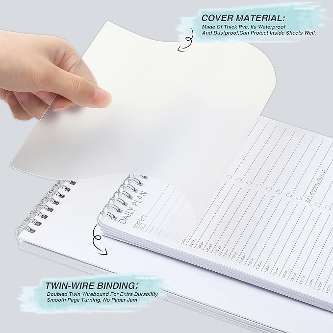 Daily Shedule Planner Half-Hourly Appointment Planner Personal Organizer with Work To-Do List, Priorities, 105 Days for Productivity Planner, No Bleed Everyday Planner, Daily Schedule, 6.5 x 9.8