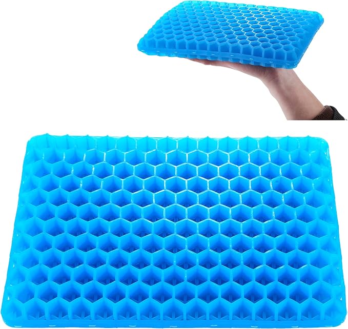 LYUANEC Gel Seat Cushion for Long Sitting - 10" x 7" x 1.4" (Mini) | Gel Cushion for Sitting, Bicycle Back Seat Pressure Relief Cushion for Kids