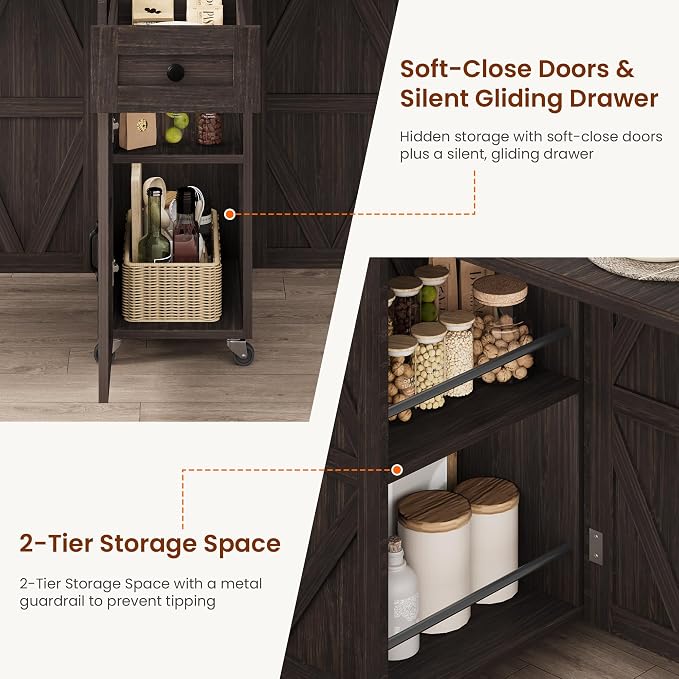 Space Saving Folding Dining Table for 2-4, Farmhouse Foldable Dining Table with Drawer and Storage Shelf, 6 Wheels Drop Leaf Kitchen Dining Room Table for Small Space (Walnut 47.2" x 23.6" x 29.5")