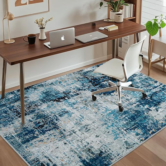 Office Chair Mat for Hardwood Floor, 72"x48" Easy Glide Computer Chair Mat Protector for Rolling Chair Under Desk Rug Nonslip Backing, Machine Wash