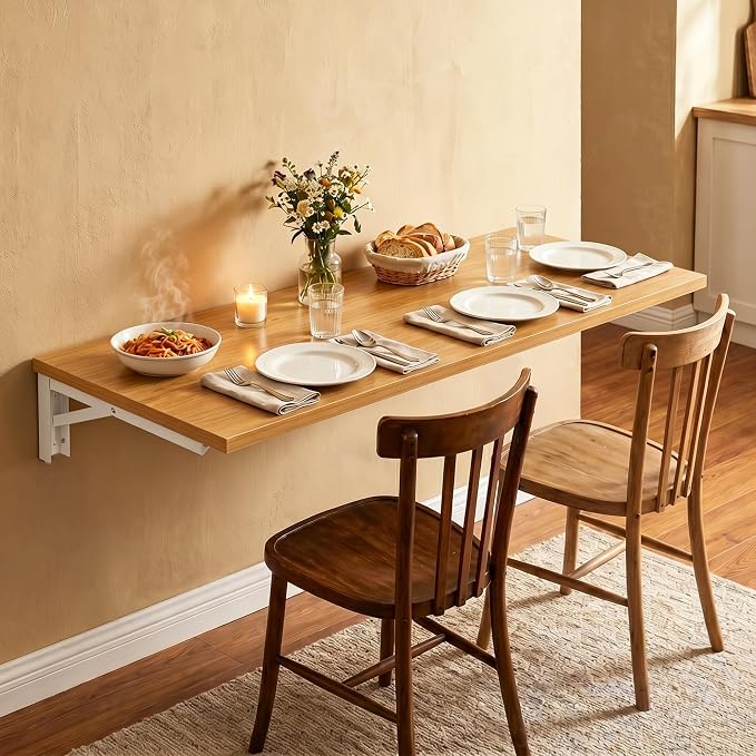 Need Fold Wall Mounted Workbench Folding Wall Table Length 47.2" Width 20" Perfect Addition to Garage & Shed/Home Office/Laundry Room/Home Bar/Kitchen & Dining Room