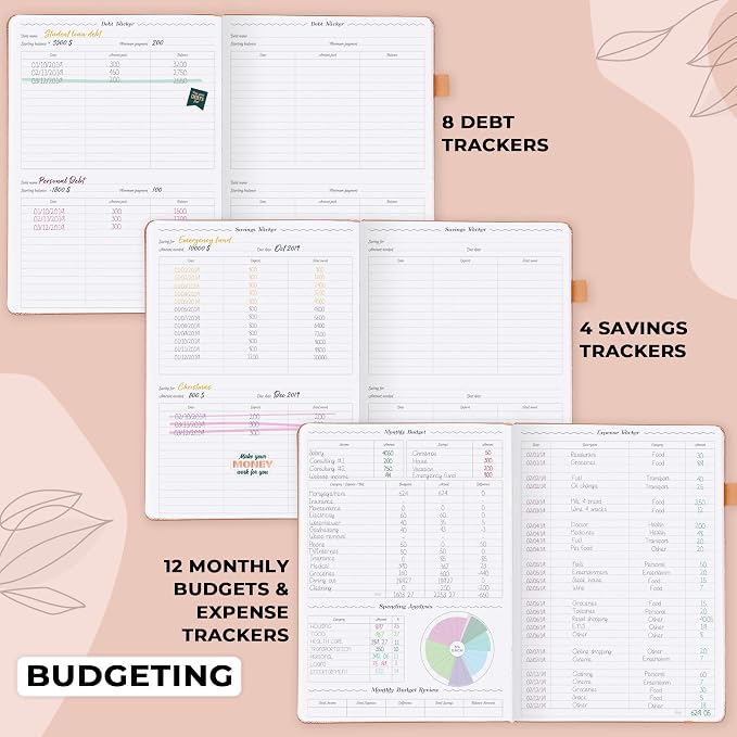 GoGirl Planner PRO Schedule - Undated Planner with Hourly Time Slots, Monthly, Weekly & Daily Organizer, Appointment Book for time Management, 7"x10" Hardcover, Lasts 1 Year - Peach Pink