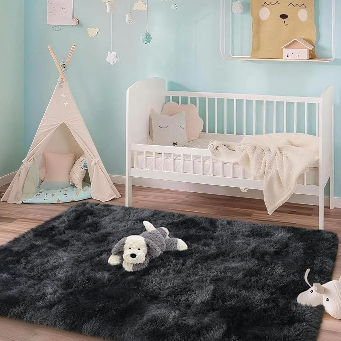 Mugorn Small Soft Shag Rugs for Bedroom, 3x5 Fluffy Area Rugs for Living Room