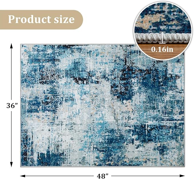 Office Chair Mat for Hardwood Floor, 48"x36" Easy Glide Computer Chair Mat Protector for Rolling Chair Under Desk Rug Nonslip Backing, Machine Wash