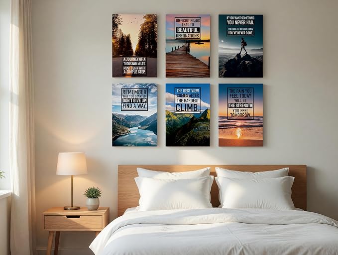 Throwback Traits Oversized 17x24 Motivational Posters Set of 6 - Unframed Large Colorful Wall Art Prints | Positive Affirmation Decor for Office, Living Room & Bedroom | Bold Statement