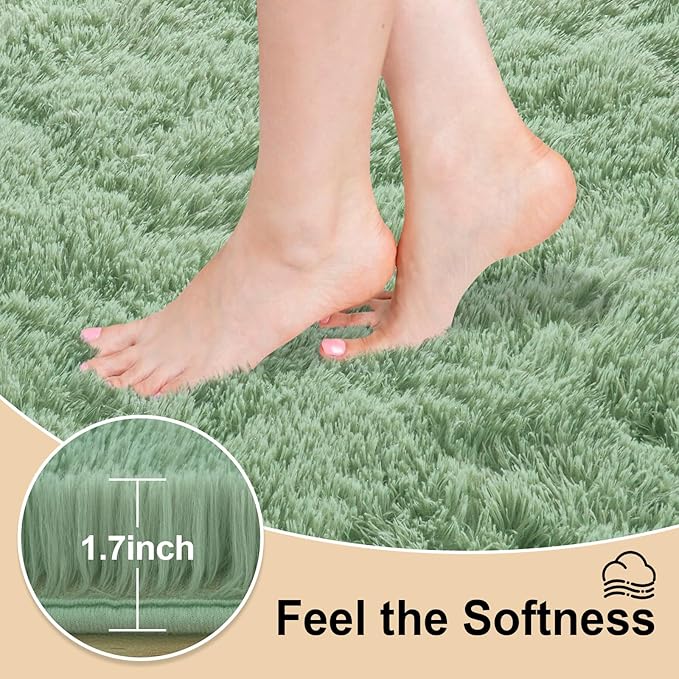 Mugorn Small Soft Shag Rugs for Bedroom, 3x5 Fluffy Area Rugs for Living Room