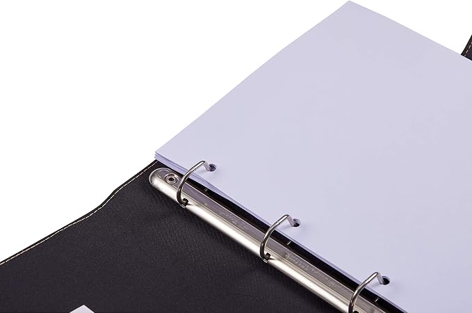 It's Academic Mini Executive Leather Portfolio Folder, 1" Ring Binder and 250-Sheet Capacity, Note Pads, and 5.5" x 8.5" Documents, 2 Pen Loops, Dark Brown Faux Leather (98295