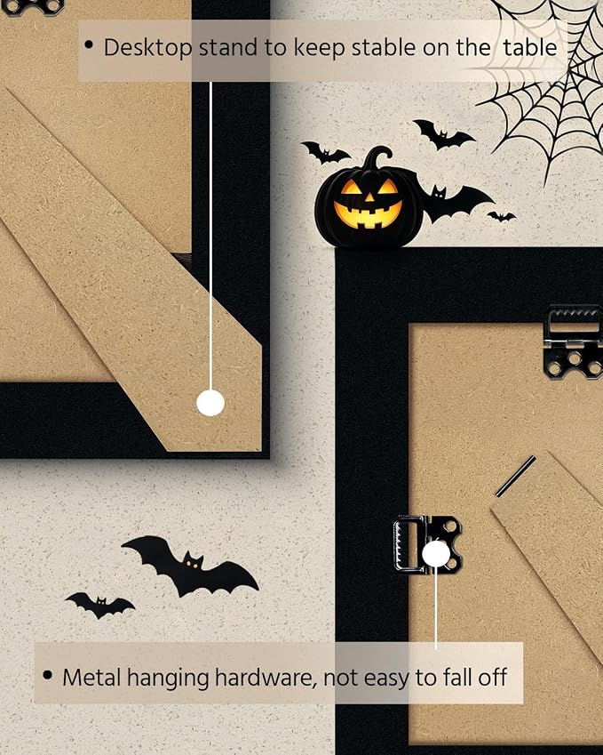 VIYYIEA Framed Wall Art for Living Room, Happy Halloween Matchbox Pumpkin Bats Canvas Painting, Spooky Gothic Aesthetic Creepy Seasonal Home Decor for Bedroom Bathroom, 10×12inch