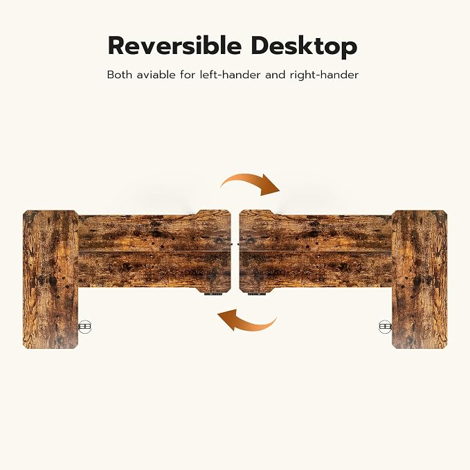 Acrolix L Shaped Electric Standing Desk - 51x31.5 Inch Reversible Corner Sit Stand Desk with Hook&Cup Holder,Electric Height Adjustable Table,for Small Home Office&Bedroom Computer Desk, Rustic Brown