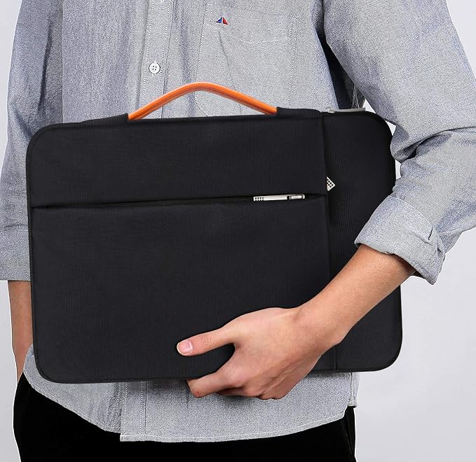 Lacdo 360° Protective Laptop Sleeve Case for 16 inch MacBook Pro M5 Pro/Max A3428 A3429 (2026), M4/M3/M2/M1 A3403 A3186 A2991 A2780 A2485 A2141, 15 inch Surface Laptop 7/6/5/4/3 Computer Bag, Black