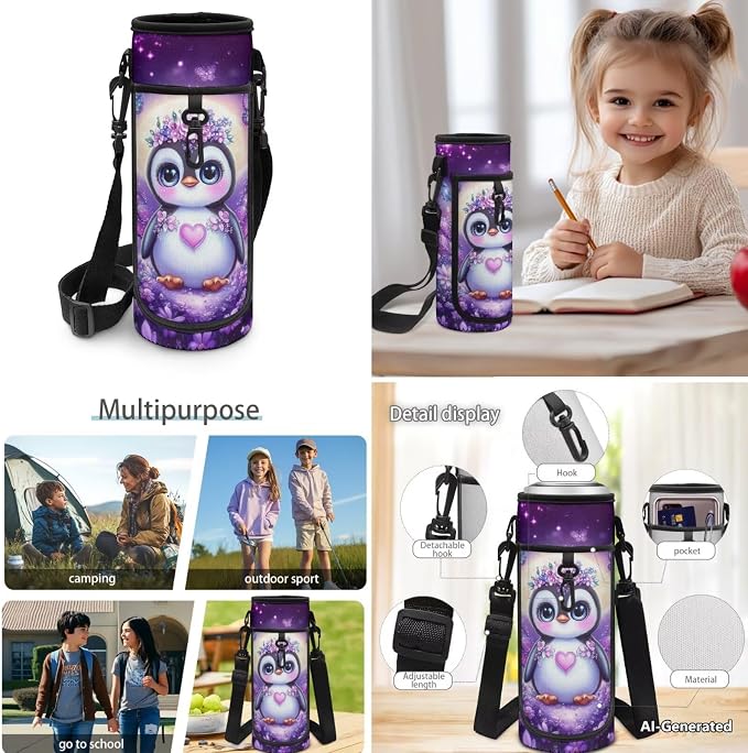 Doojoayie Purple Backpack for Girls Cute Princess Owl School Bags Kids Backpack and Lunch Box Set of 4 Large Capacity Bookbag for Teen Girls Back Back for Kindergarten Student