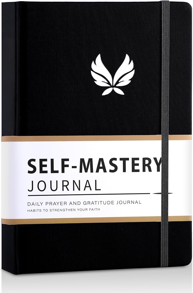 Yoment Gratitude Journal for Men 13-Week Guided Productivity 5 Minute Daily Journal with Prompts for Mindfulness, Mental Health & Productivity - Guided Self Care Gift, Black