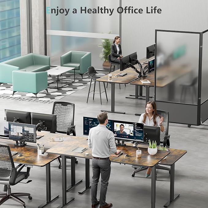 Dual Motor Standing Desk Frame, Height Adjustable Electric Desk Frame (27.5"–46.5"), 160 lbs Capacity, Quiet Sit Stand Desk with Memory Controller, Home Office Desk Frame Black