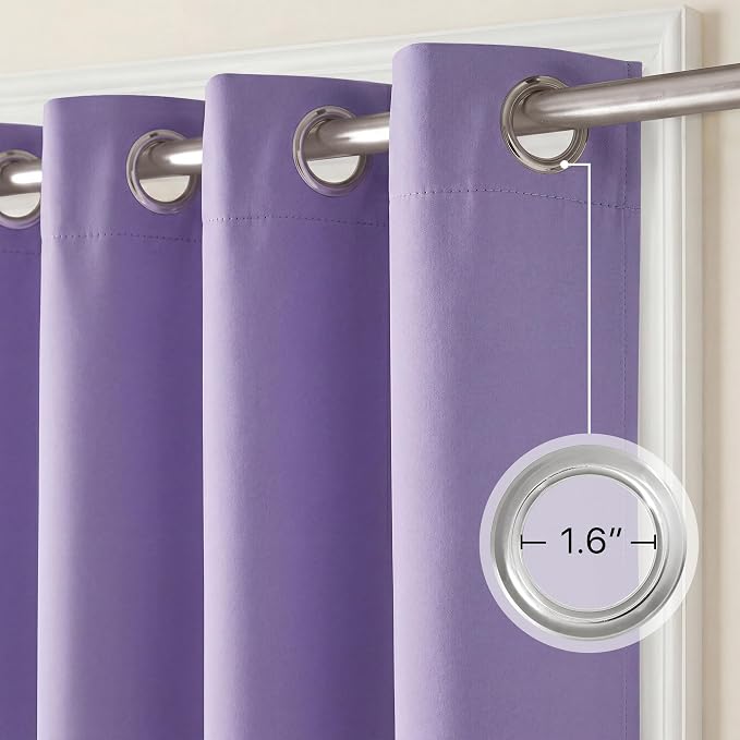 NICETOWN Thermal Insulated Grommet Room Darkening Curtains/Draperies/Panels for Bedroom (Lavender Purple, 2 Panels, W42 x L63 inches)