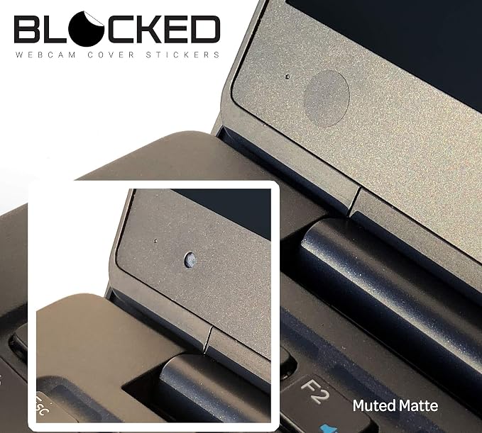 BLOCKED Original Vinyl Webcam Cover Stickers | Restickable & Stackable Privacy Covers | for All Camera-endable Devices | 5-Sizes | 95 Black (Muted Matte)