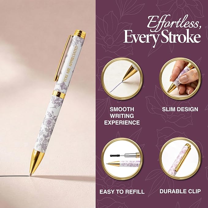 MESMOS High End Luxury Gift for Women, End of Year Teacher Gifts, German-Ink & 1mm Swiss-Tip, Fancy Pens for Women, Appreciation Gifts for Coworkers, Employees & Beautiful Unboxing Experience
