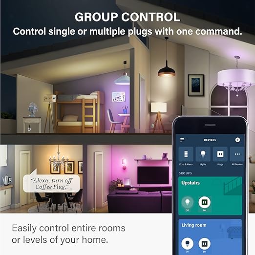 Sengled Smart Plug, S1 Auto Pairing with Alexa Devices, Energy Monitoring, Smart Outlet Remote Control, 15A Smart Socket, 1800W, Timer & Schedule, Bluetooth Mesh Smart Home, No Hub Required, 2-Pack