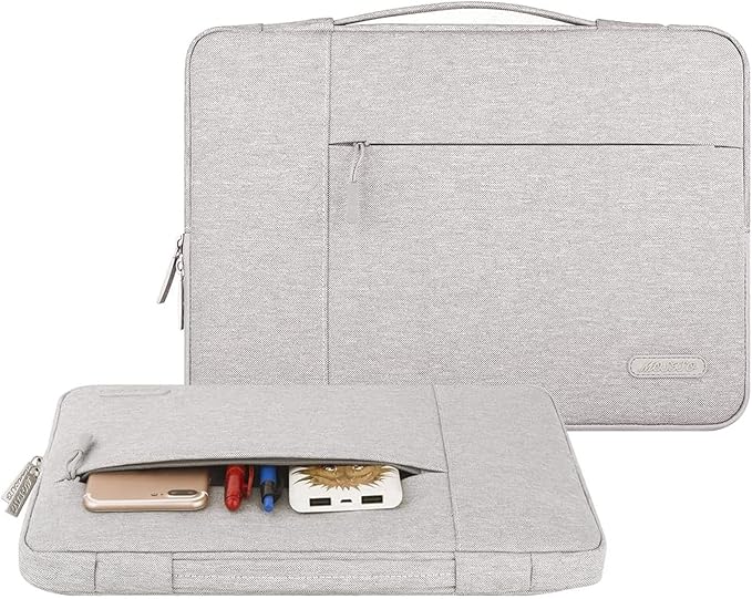 MOSISO Laptop Case 13.3 inch, 13-13.3 inch Laptop Sleeve with Handle Compatible with MacBook Air/Pro 13/Pro 14 M5 M4 M3 M2 M1,HP Dell ASUS Lenovo, Polyester Multifunctional Computer Bag, Gray