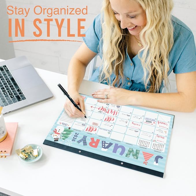 Hadley Designs Large Teacher Desk Calendar 2026-2027 - Desktop Calendar 2026, 18-Month Desk Calendars for Home, Office & Classroom, Cute Classroom Must Haves, Back to School Teacher Gifts
