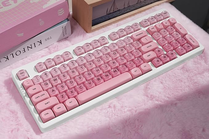 ZORNHER ZH980 Foundation Mechanical Keyboard,95% Pink& White Creamy Keyboard with Number Pad,Cute Jelly MOA Profile Keycaps,Creamy Sounding Linear Switches,Hot-Swappable,RGB Backlit
