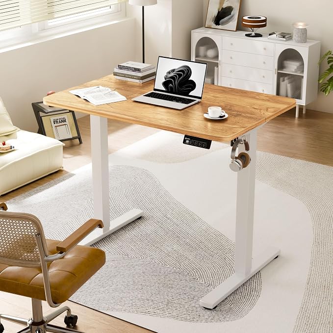Small Standing Desk, 35"x24" Height Adjustable Sit-Stand for Home Office | Electric Adjustable Standing Desk, Sit to Stand Computer Office Desk with Splice Board, Memory Preset, Lifts 28.7''-46.5"