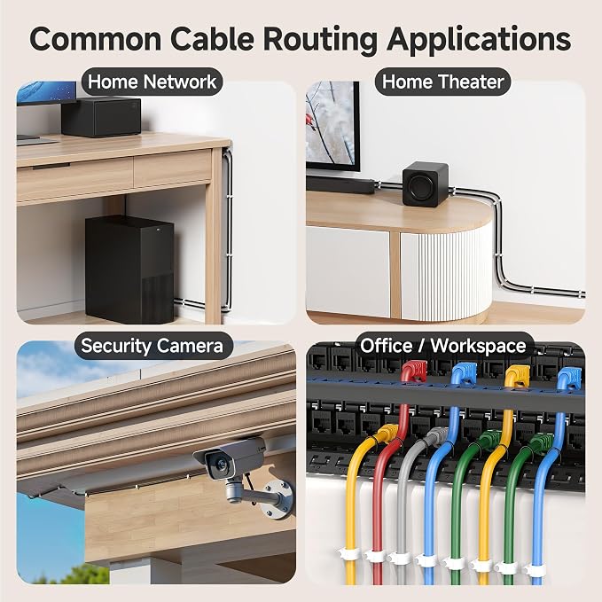 Cable Matters 200-Pack Nail-in Cable Clips, Cord Organizer, 7mm / 0.27 in. | For Cables Up to 7mm OD, Integrated Nails, Storage Container Included, Wall Clips for Baseboards and Wood Trim