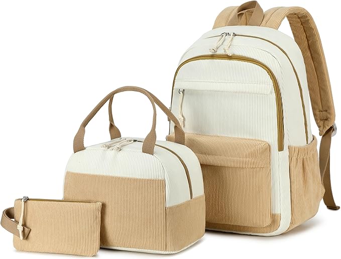 Bluboon School Backpack Set Girls Womens Laptop Bookbag Casual Daypack Fits 15 inch Laptop with Lunch Tote Bag and Pencil Bag