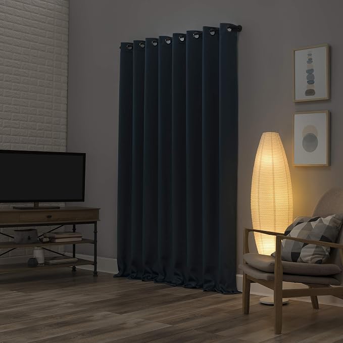 Sun Zero Nordic 2-pack Theater Grade Extreme 100% Blackout Grommet Curtain Panel Pair, 52" x 96", Teal
