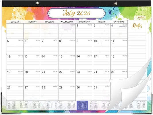 2026-2027 Desk Calendar - July 2026 - December 2027, 14.6" x 11.4" 2026-2027 Calendar, 18 Months Desk Calendar, Desk Pad, Colorful