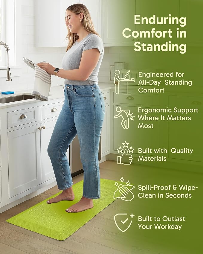 Ophanie Kitchen mats for Floor, 3/4 inch Thick, Kitchen Rugs, 20x39 Anti Fatigue Standing Cushioned Mat,Waterproof,Comfort Ergonomic mat for Office, Home,Sink with 99+ Pairs of Anti-Slip Bottom Ridges