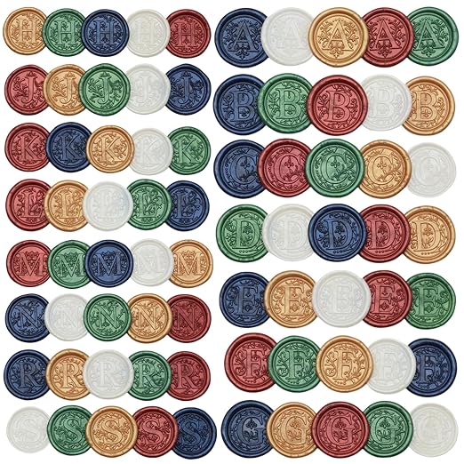 Initial Alphabet Wax Seal Stamp Kit, Retro Letter F Sealing Stamp with 150Pcs Sealing Wax Beads Spoon Pen Set for Wedding Invitations Cards Envelopes (F)