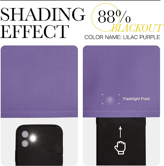 NICETOWN Lilac Purple Blackout Curtains for Bedroom (1 Pair, 42 x 63 inches), Farmhouse Thermal Insulated Room Darkening Drapes for Windows