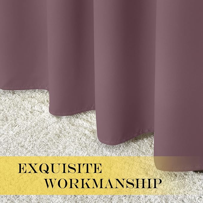 NICETOWN Short Blackout Curtains for Bathroom - Sound Reducing Window Treatment Thermal Insulated Grommet Vertical Drapes for Kitchen/Cafe/Nursery, Dry Rose, 1 Panel, W52 x L45