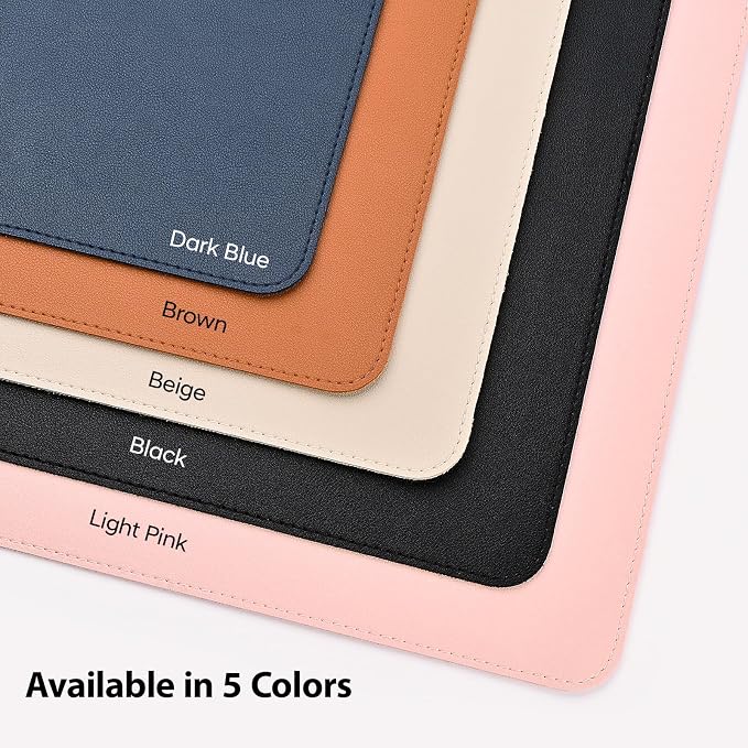 Leather Desk Pad Protector, Office Desk Mat, Large Mouse Pad, Non-Slip PU Leather Desk Blotter, Waterproof Computer Desk Writing Pad for Office and Home (Black, 23.6" x 13.7")